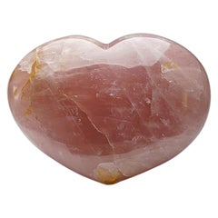 Corazón de cuarzo rosa pulido grande auténtico de Brasil (18,6 libras)