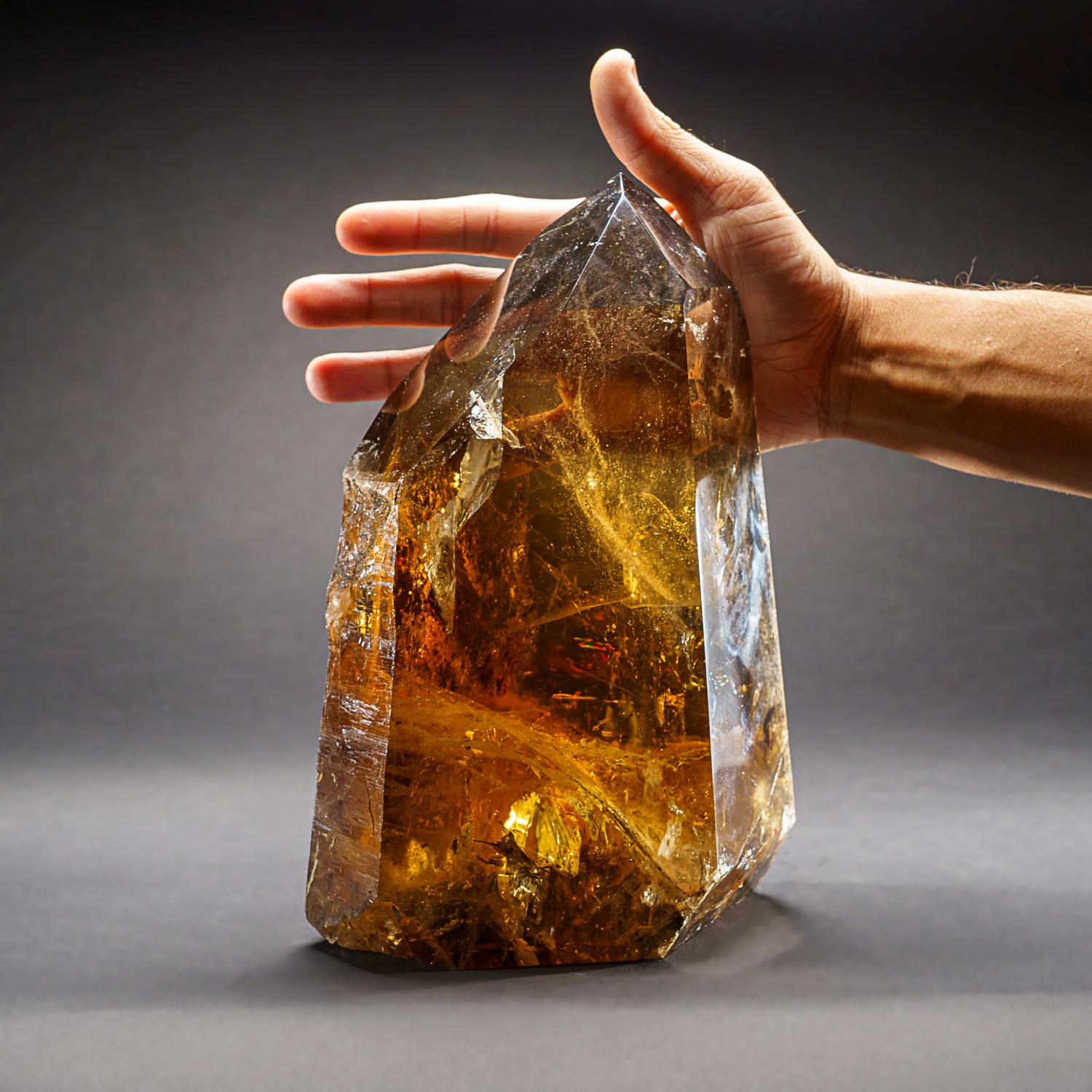 Genuine Large Smoky Quartz Crystal Point From Brazil (12.5 lbs) In New Condition For Sale In New York, NY