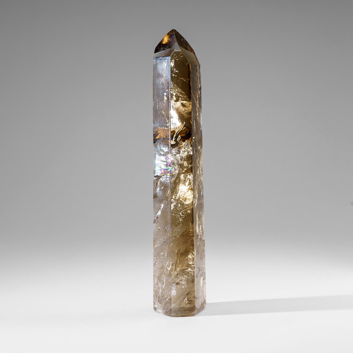 Genuine Large Smoky Quartz Crystal Point From Brazil (1.65 lbs) In New Condition For Sale In New York, NY