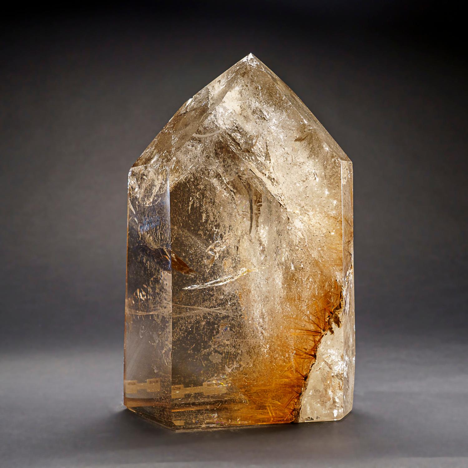 Contemporary Genuine Large Smoky Quartz Crystal Point From Brazil (17.5 lbs) For Sale