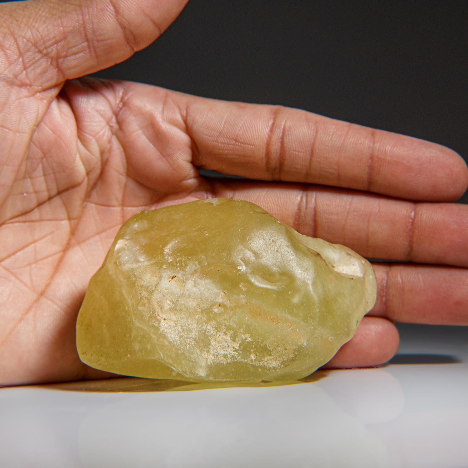 Libyan desert glass is a substance found in areas in the eastern Sahara, in the deserts of eastern Libya and western Egypt. Fragments of desert glass can be found over areas of tens of square kilometers. It has been dated as having formed about 26 -