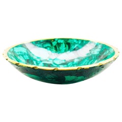 Genuine Malachite Bowl, Original Gemstone Jewelry Bowl with Natural Malachite