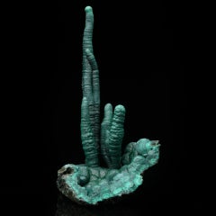 Estalactitas de malaquita auténticas de la RDC - Espécimen mineral verde vibrante