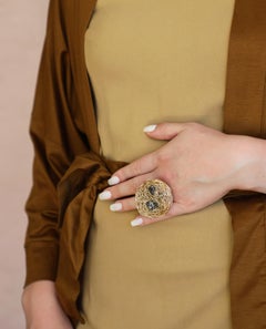 Genuine Meteorite One-of-a-kind Statement Cocktail Ring by the artist