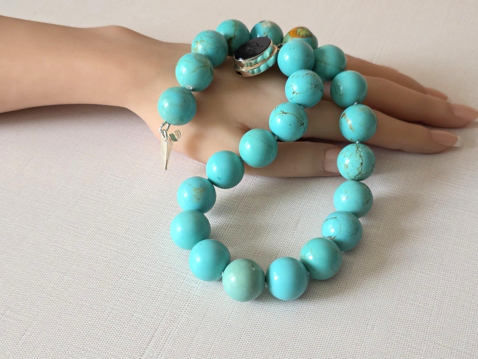 Collana in vero turchese messicano Sonora in vendita 3