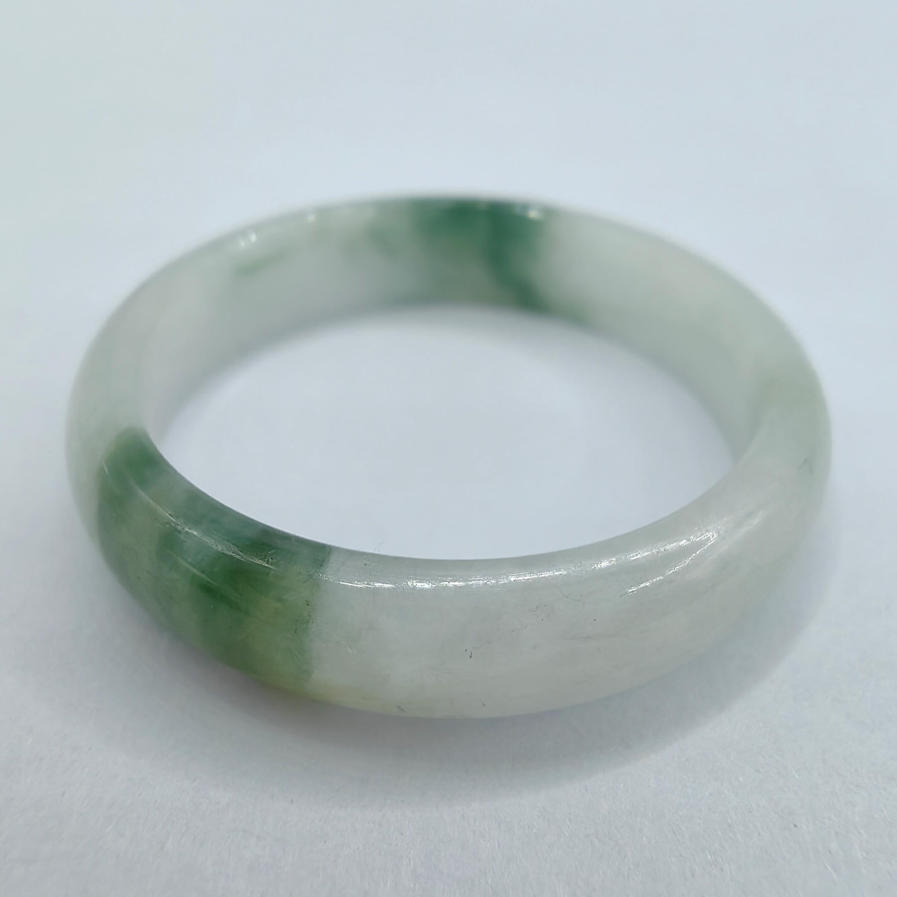 Genuine Moss in Snow Serpentine Jade Ring For Sale 3