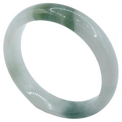 Genuine Moss in Snow Serpentine Jade Ring