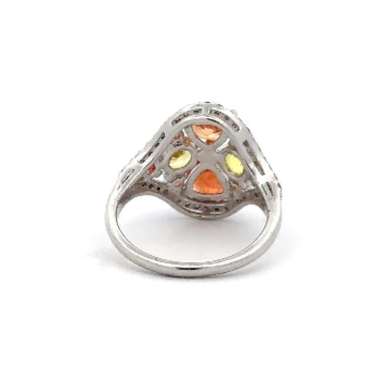 For Sale:  Genuine Multi Gemstone Women Wedding Ring Crafted in Sterling Silver 4