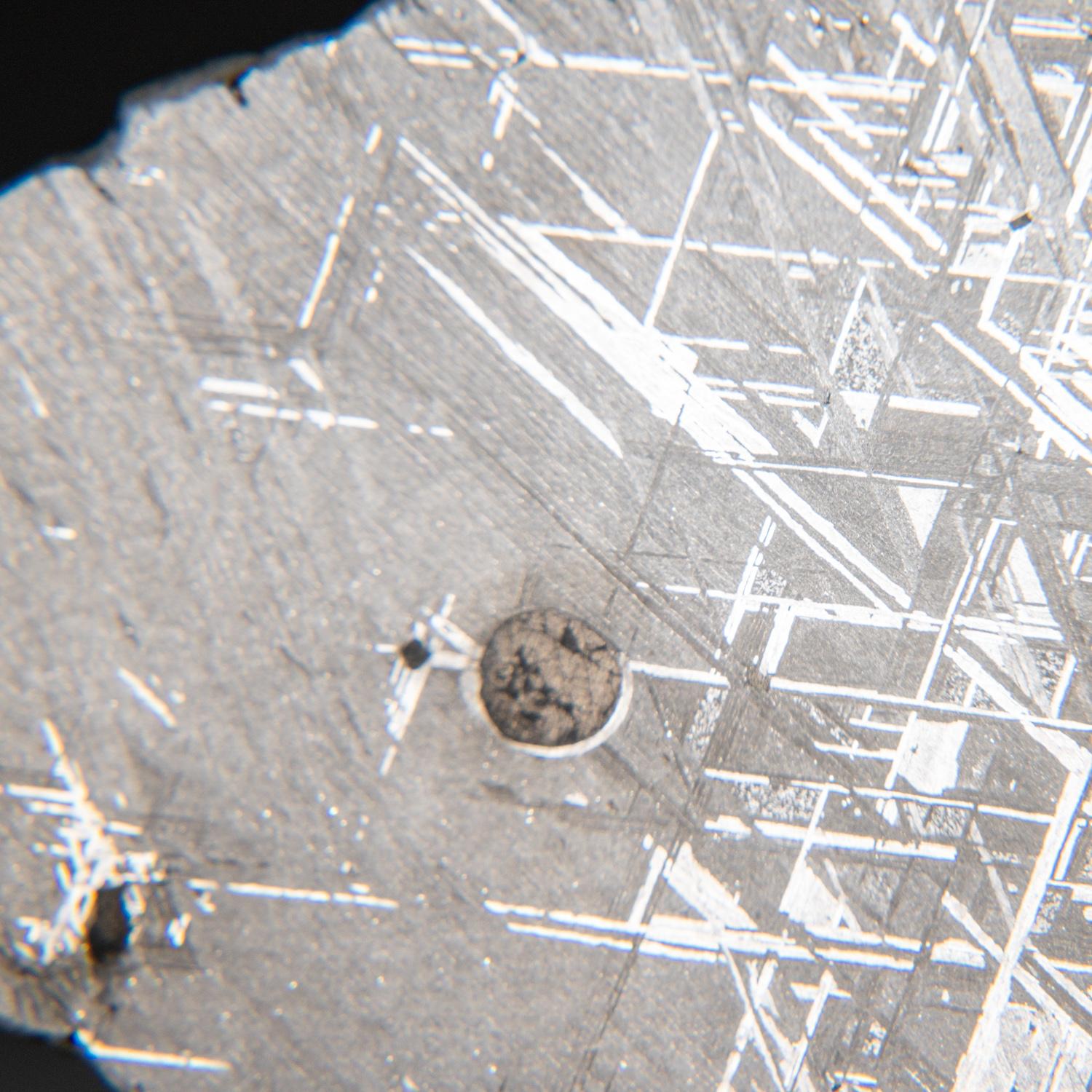 Rock Crystal Genuine Muonionalusta Meteorite Slice (385 grams) For Sale