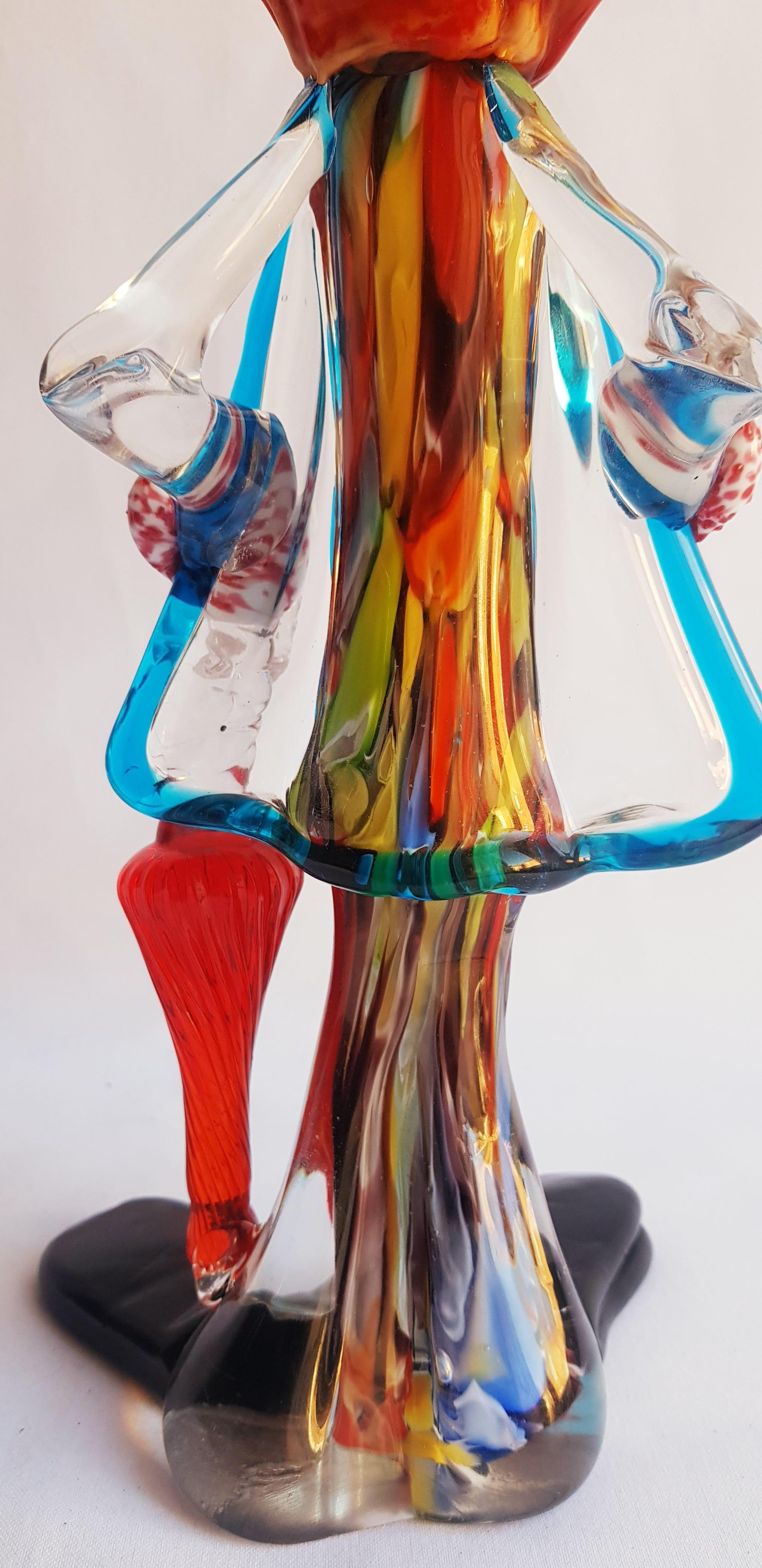 Mid-20th Century Middle of century murano glass clown signed  For Sale
