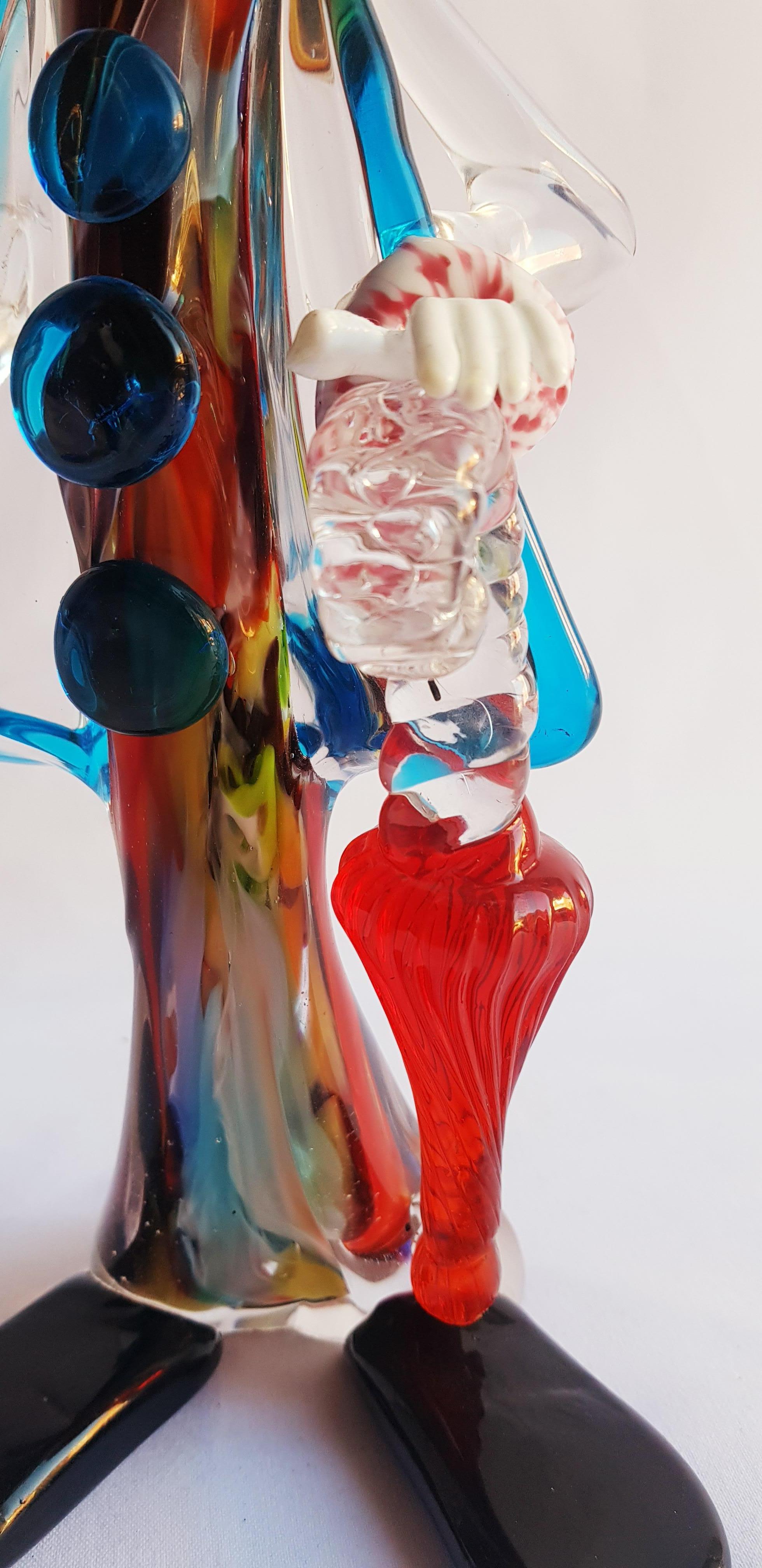 Italian Middle of century murano glass clown signed  For Sale