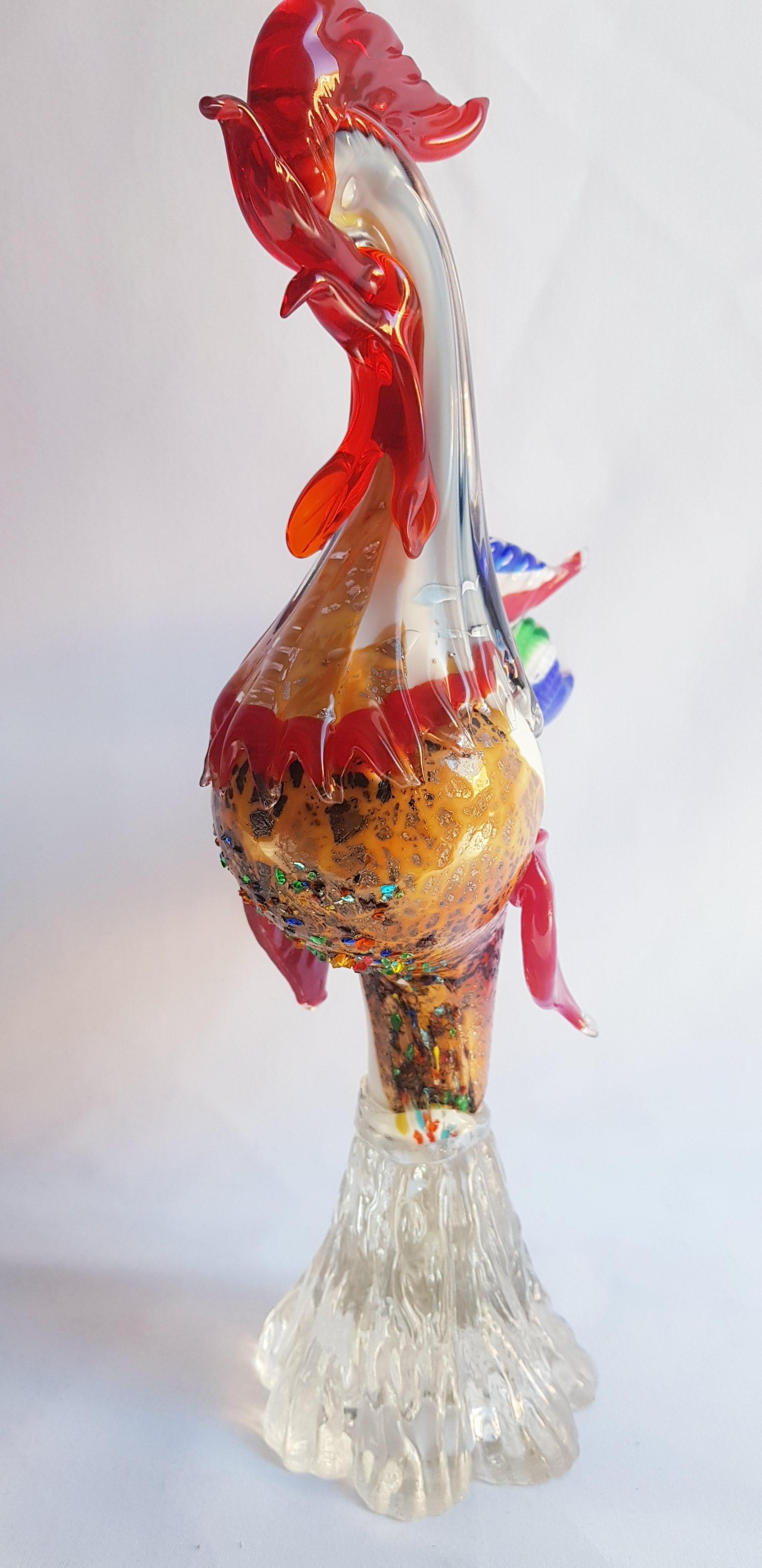 vintage murano glass rooster