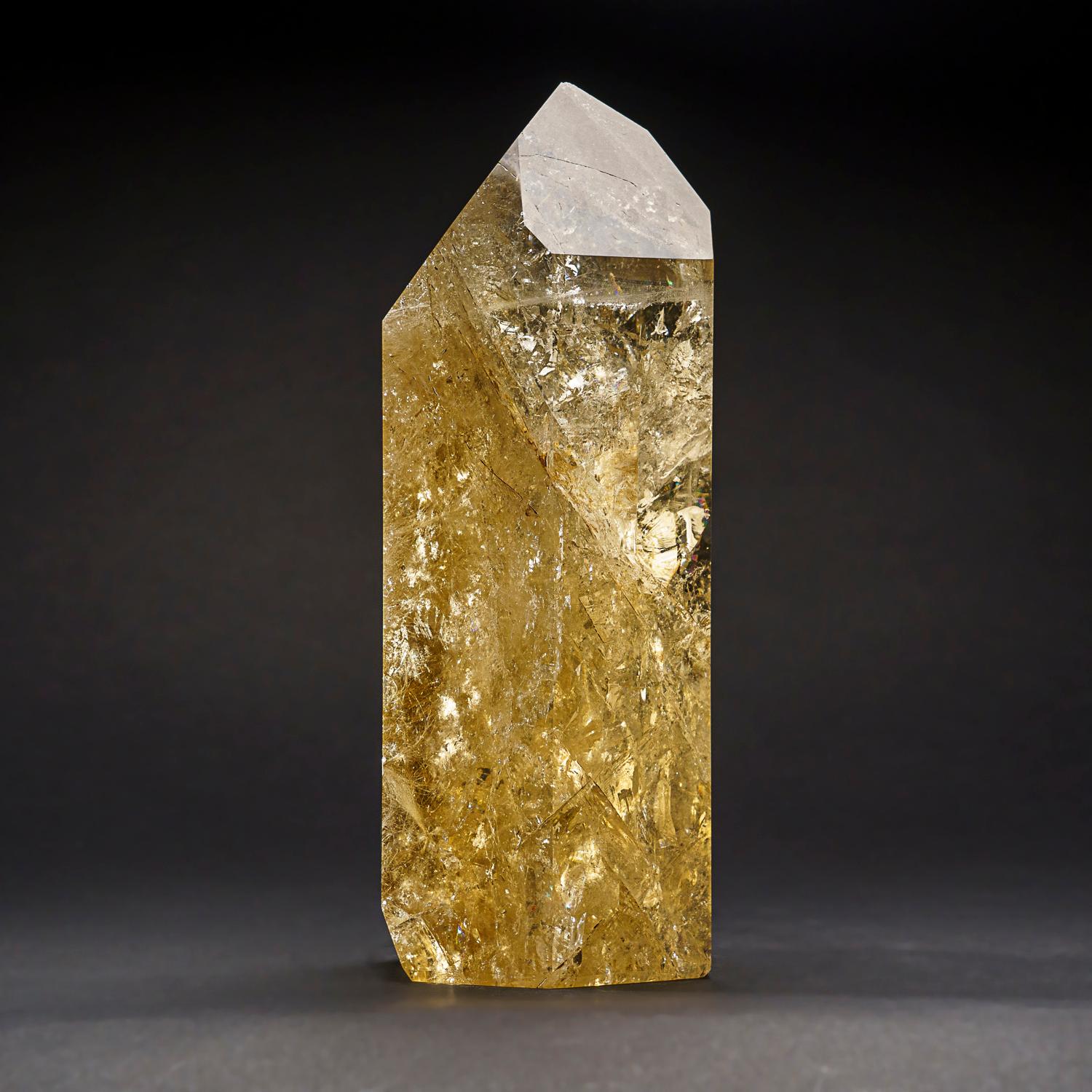 Contemporary Genuine Museum Quality Citrine Crystal Point from Brazil (10 lbs) For Sale