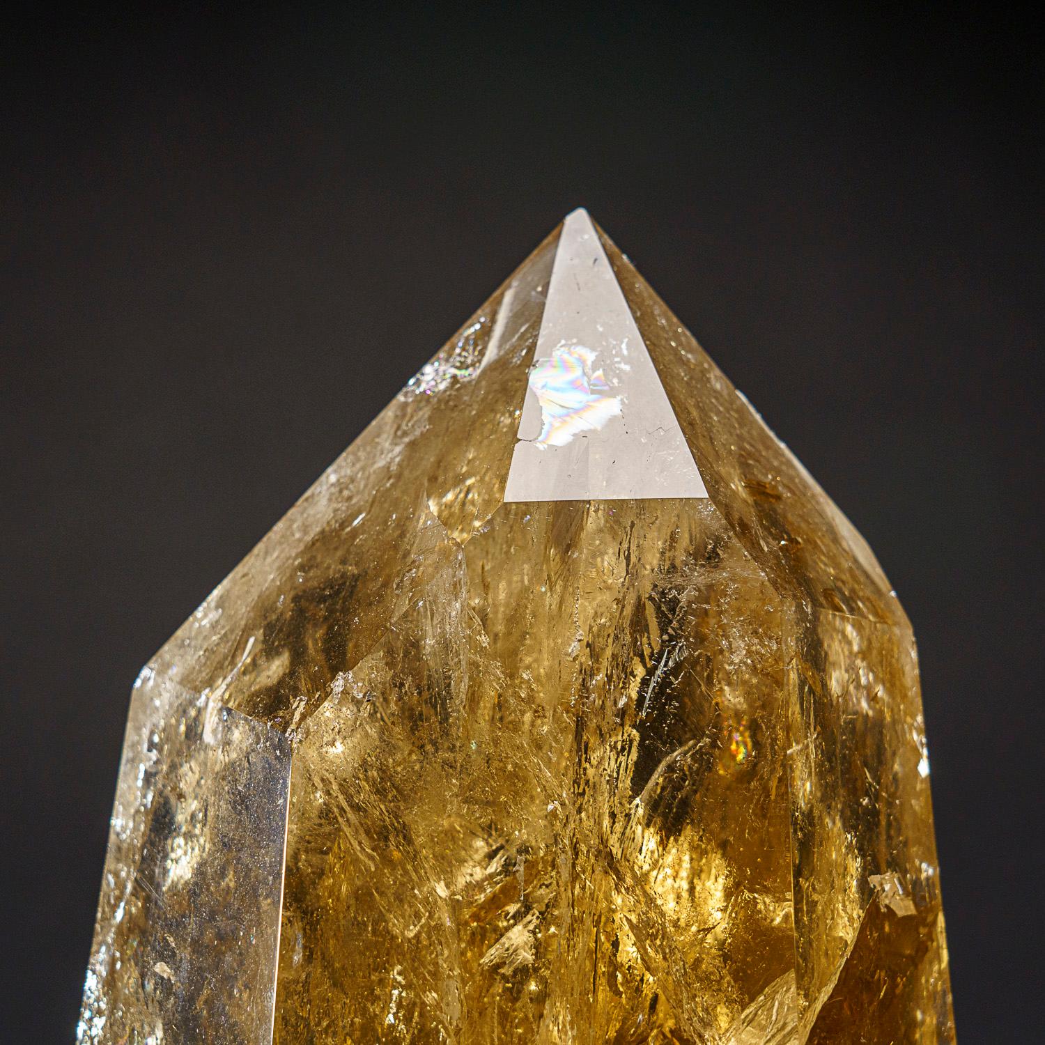 Museum-quality, large crystal of transparent Citrine quartz point with perfectly terminated faces. This world-class point is extremely large, with top luster and excellent natural smoky yellow color, internally this crystal is flawless.

Citrine can