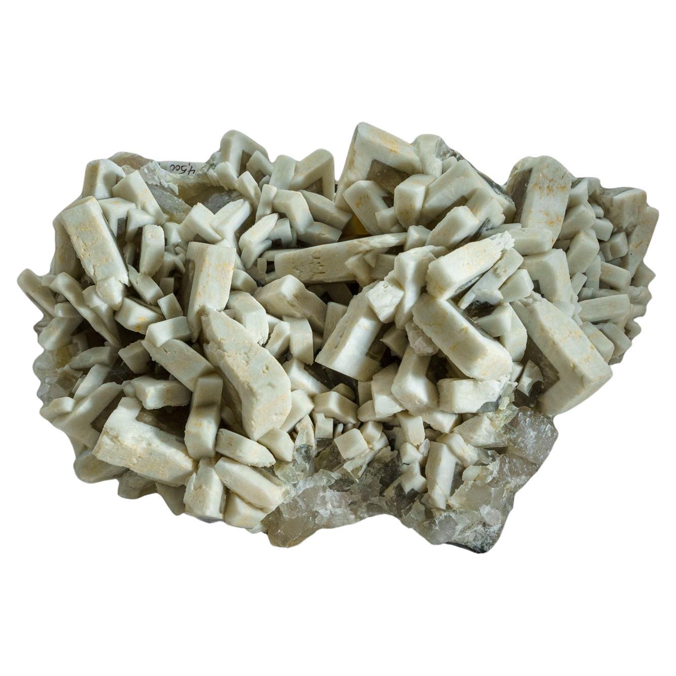 Barite naturale autentica su pseudomorfo di calcite proveniente dall'India