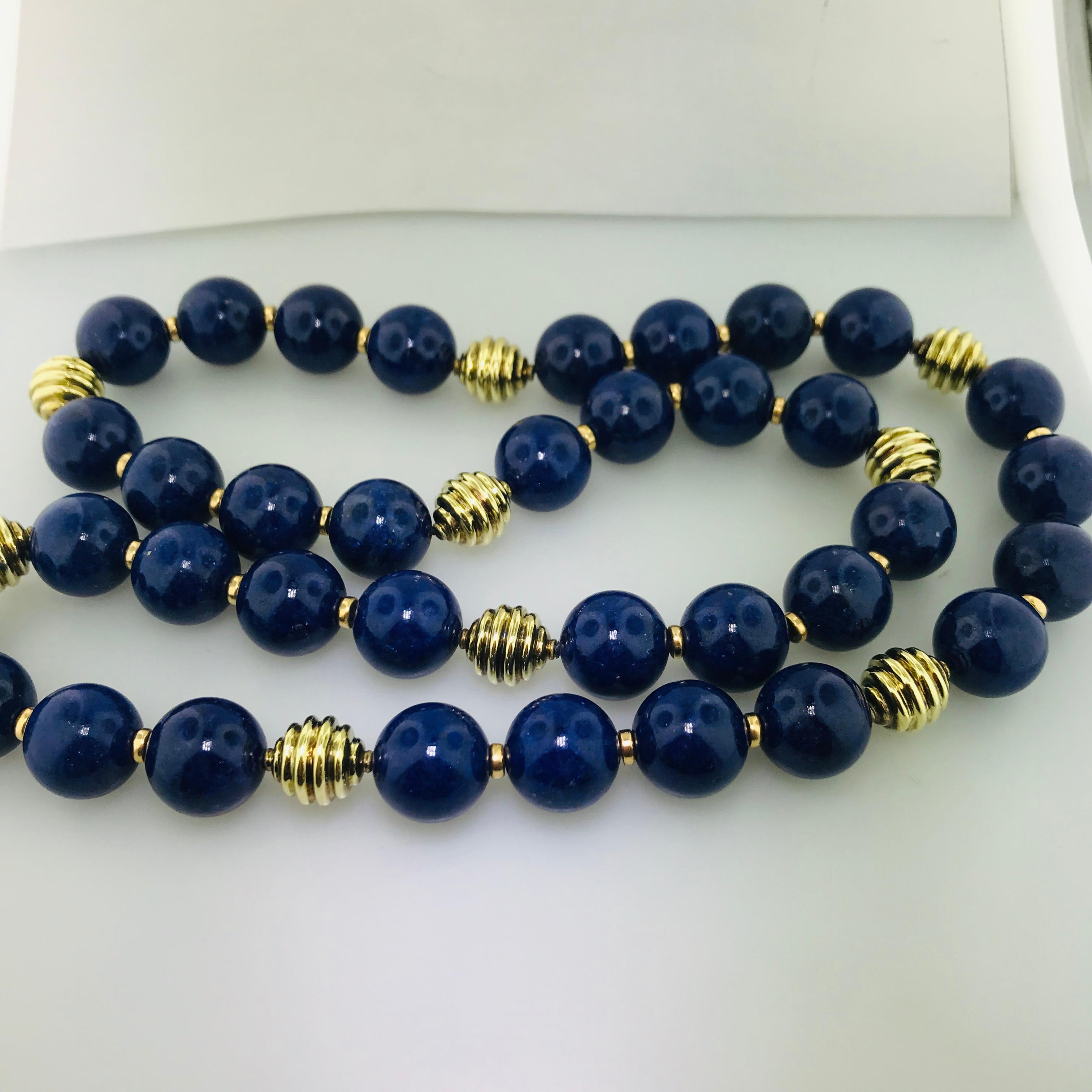 blue and gold beads