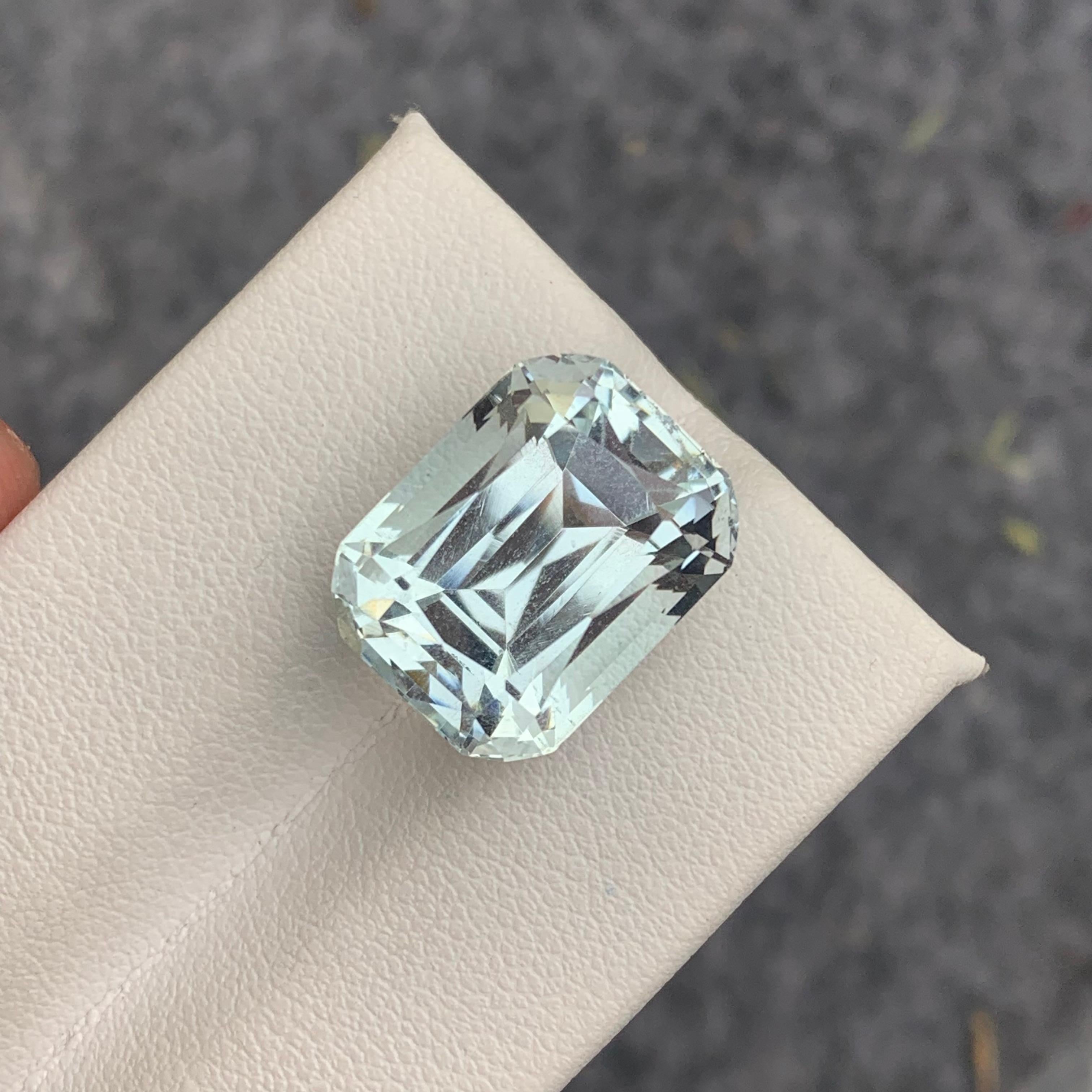 Cushion Cut Genuine Natural Faceted Aquamarine Pakistani Mine 14.80 Carat March Birthstone For Sale