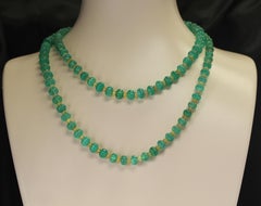 Genuine and Natural Fine Colombian Carved Emerald and Opal Necklace Jewelry