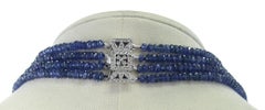 Genuine and Natural Necklace of Fine Blue Sapphire Faceted Beads
