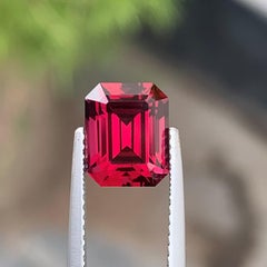 Granate de rodolita auténtico natural rojo rosado talla esmeralda 3,50 quilates Tanzania