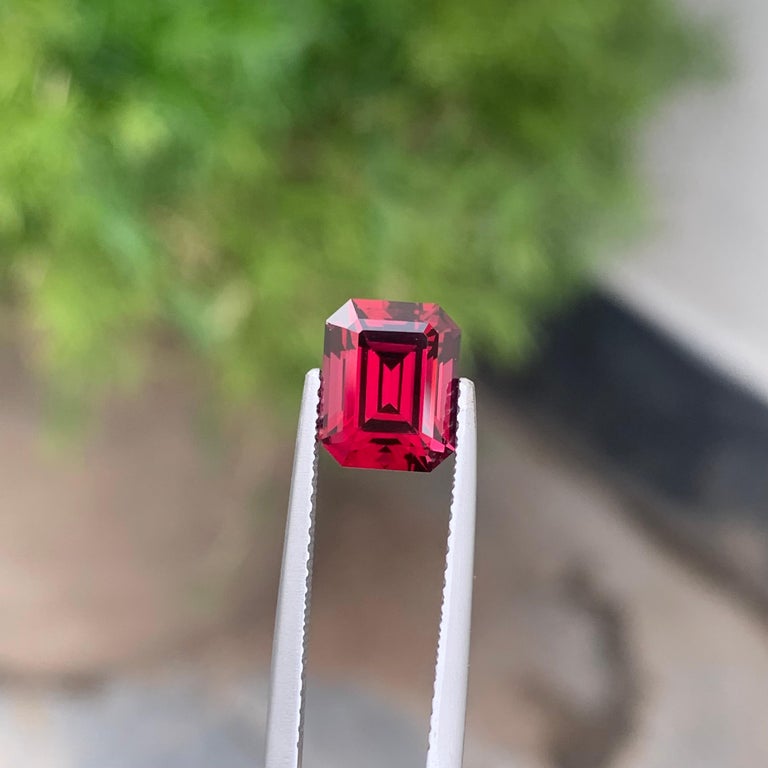 Genuine Natural Pinkish Red Rhodolite Garnet Emerald Cut 3.50 Carat ...