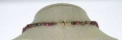Genuine and Natural Watermelon Tourmaline Tumbled Faceted Beads Necklace