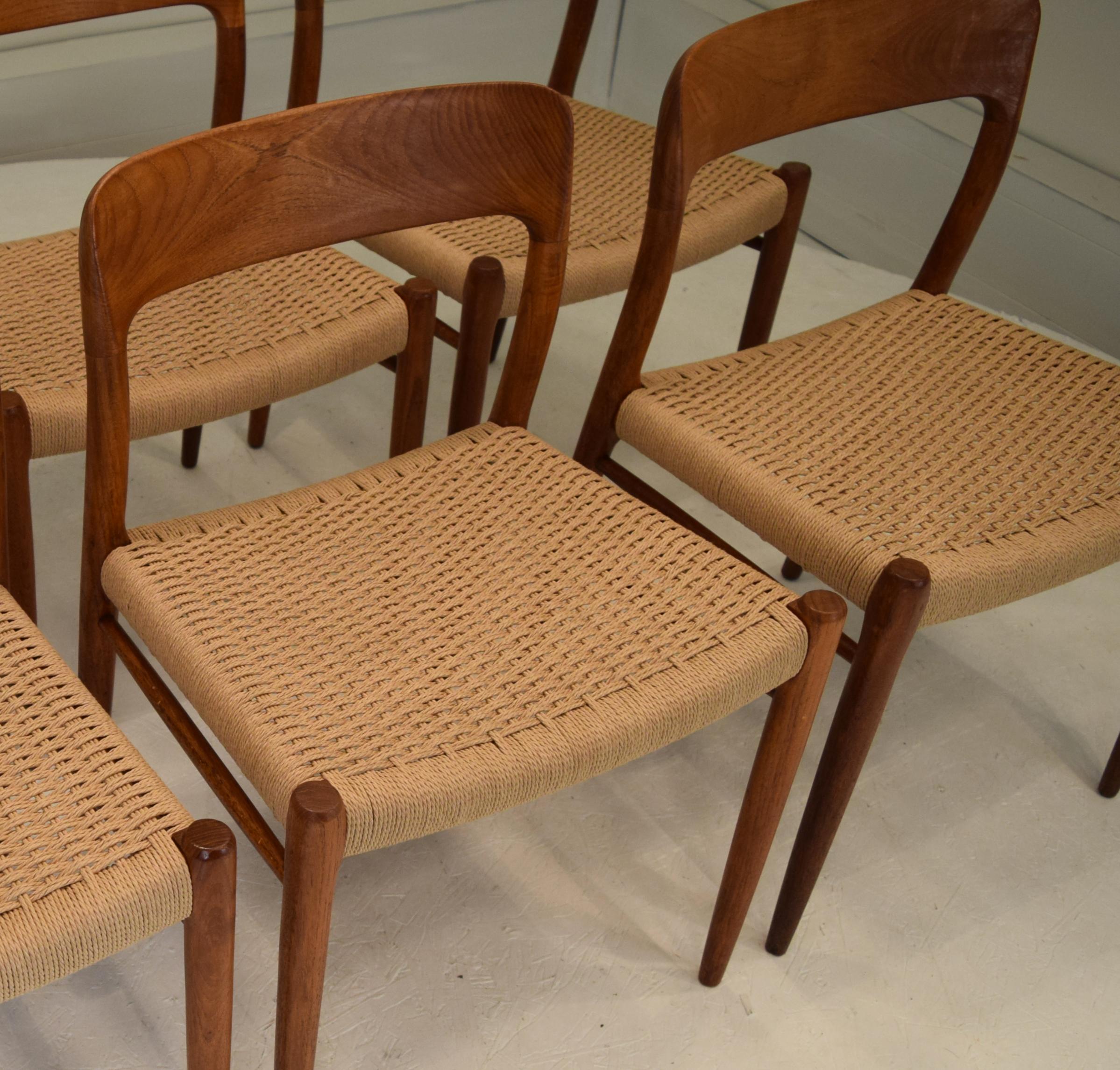 Genuine Neils Moller 75 Chairs with Original 1950s Medallions 5