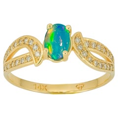 Genuine Opal 14k Gold Ring