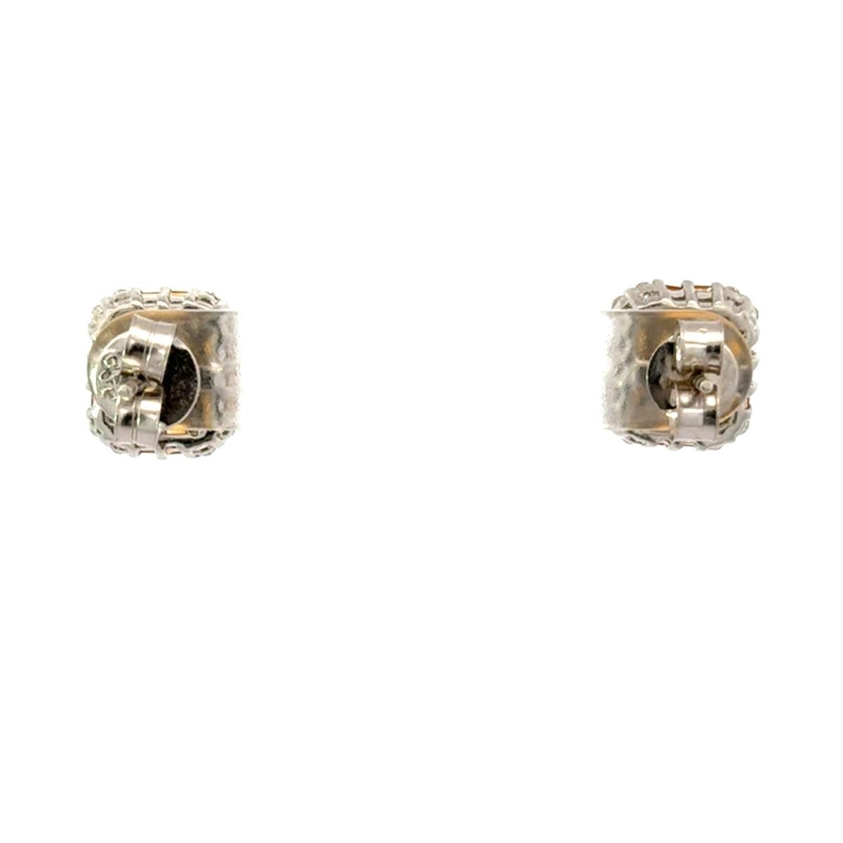 Genuine Orange Citrine Prong Set Studs Earrings for Women in 925 Sterling Silver In New Condition For Sale In New York, NY