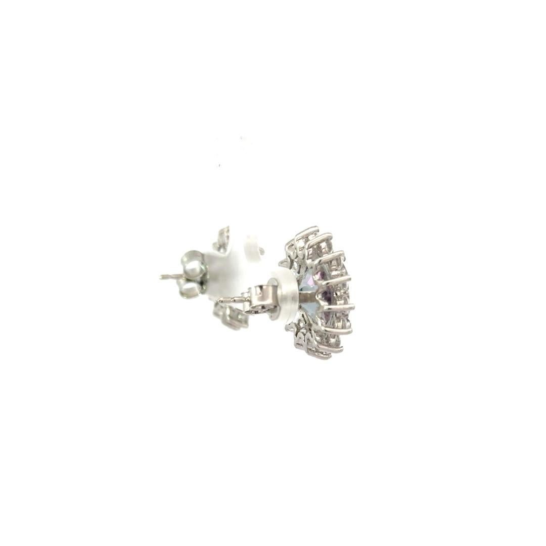 Genuine Ovalschliff Mystic Topas Halo-Ohrstecker aus Sterlingsilber in Sterlingsilber für sie im Angebot 6