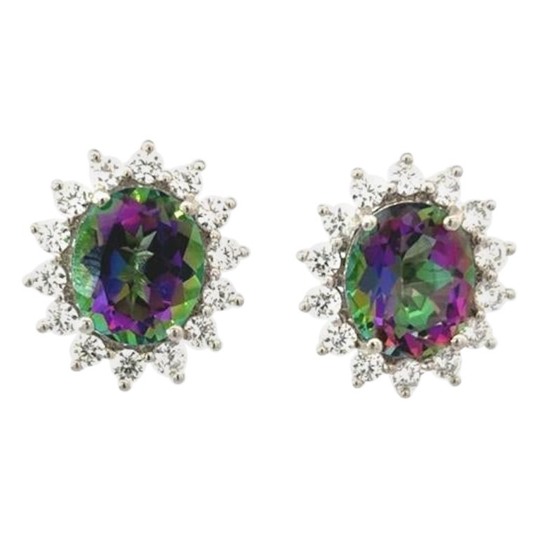 Orecchini Tondi di Topazio Azzurro e Argento 925 - 6mm - Orecchini Topazio - Gioielli Topazio