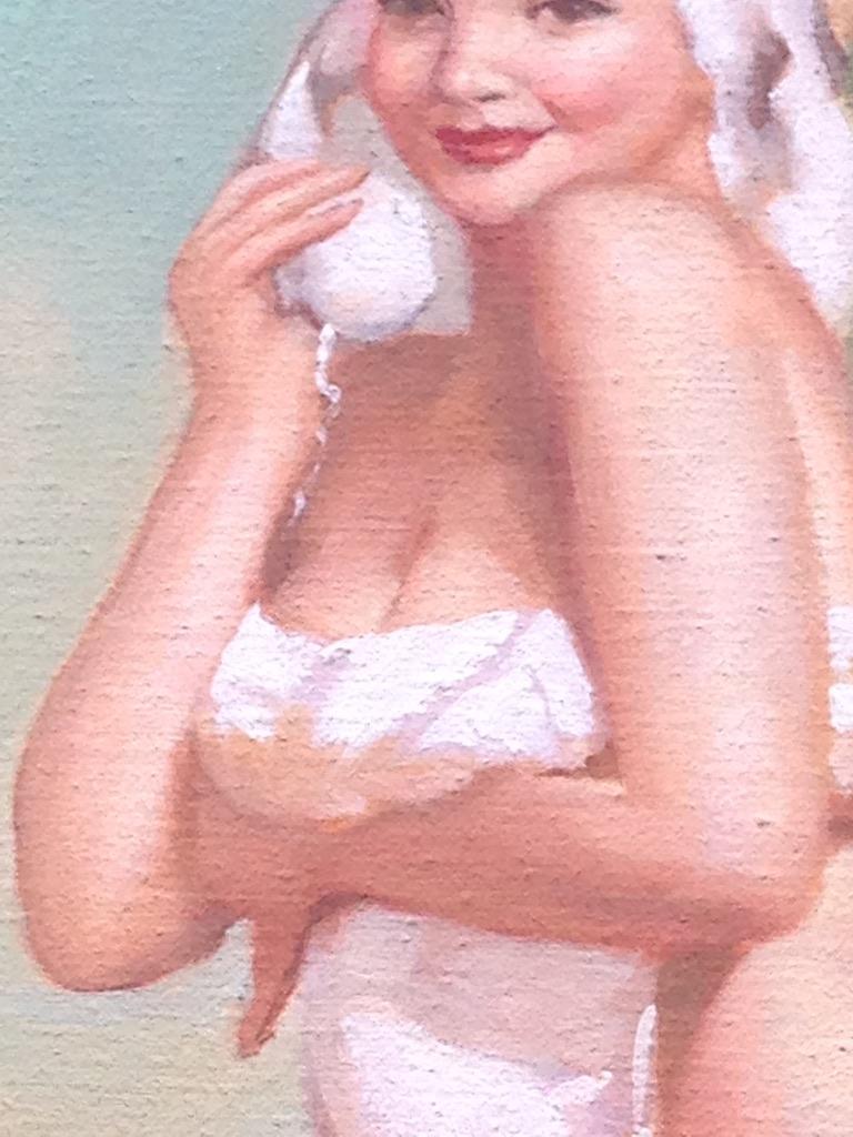 Pintura auténtica de Cheescake Pin up Girl por Gauthier en venta 1