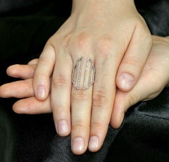 Genuine Pave Diamond Cage Ring 14k Gold