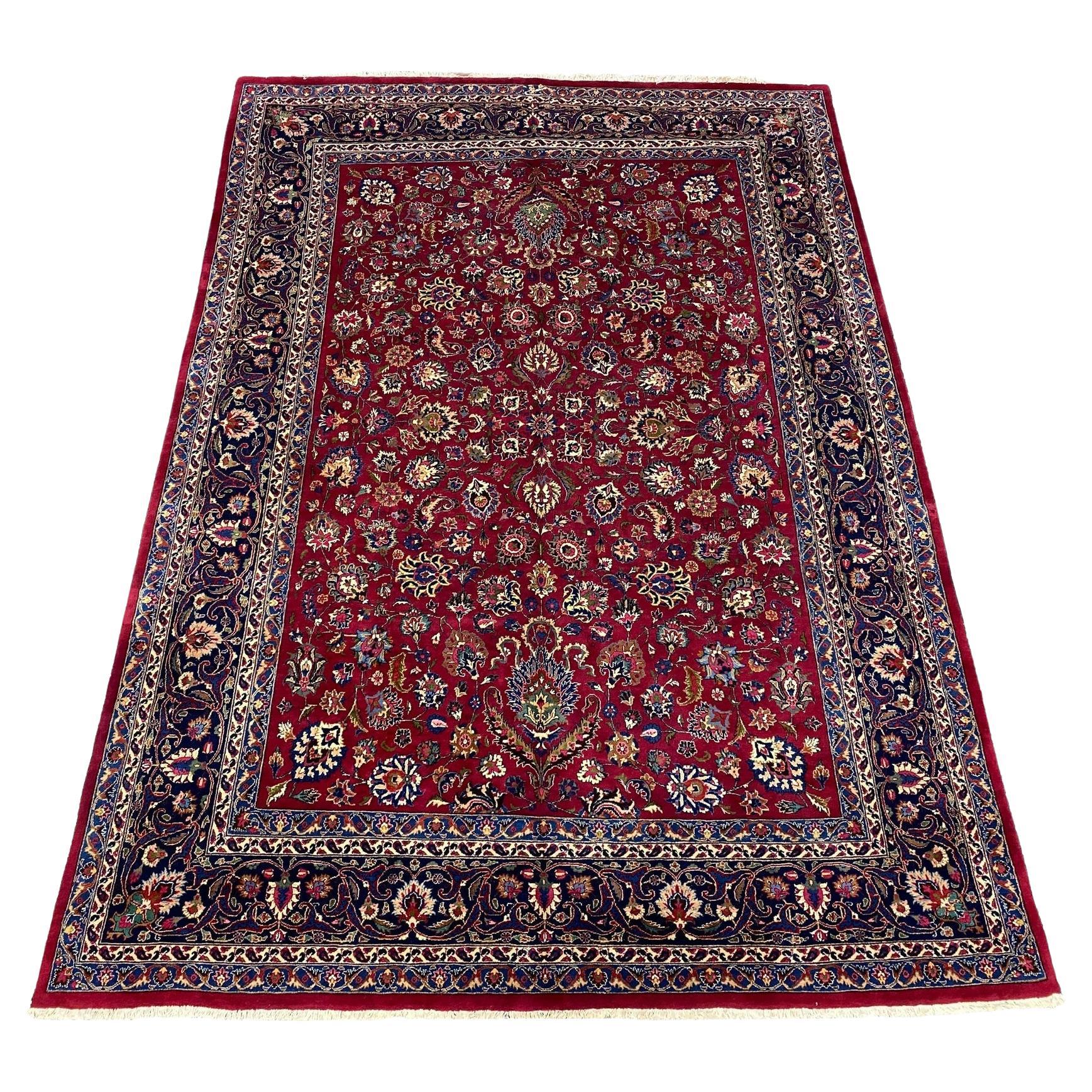 Véritable tapis persan Mashad - 13'-4" x 9'-4" en vente