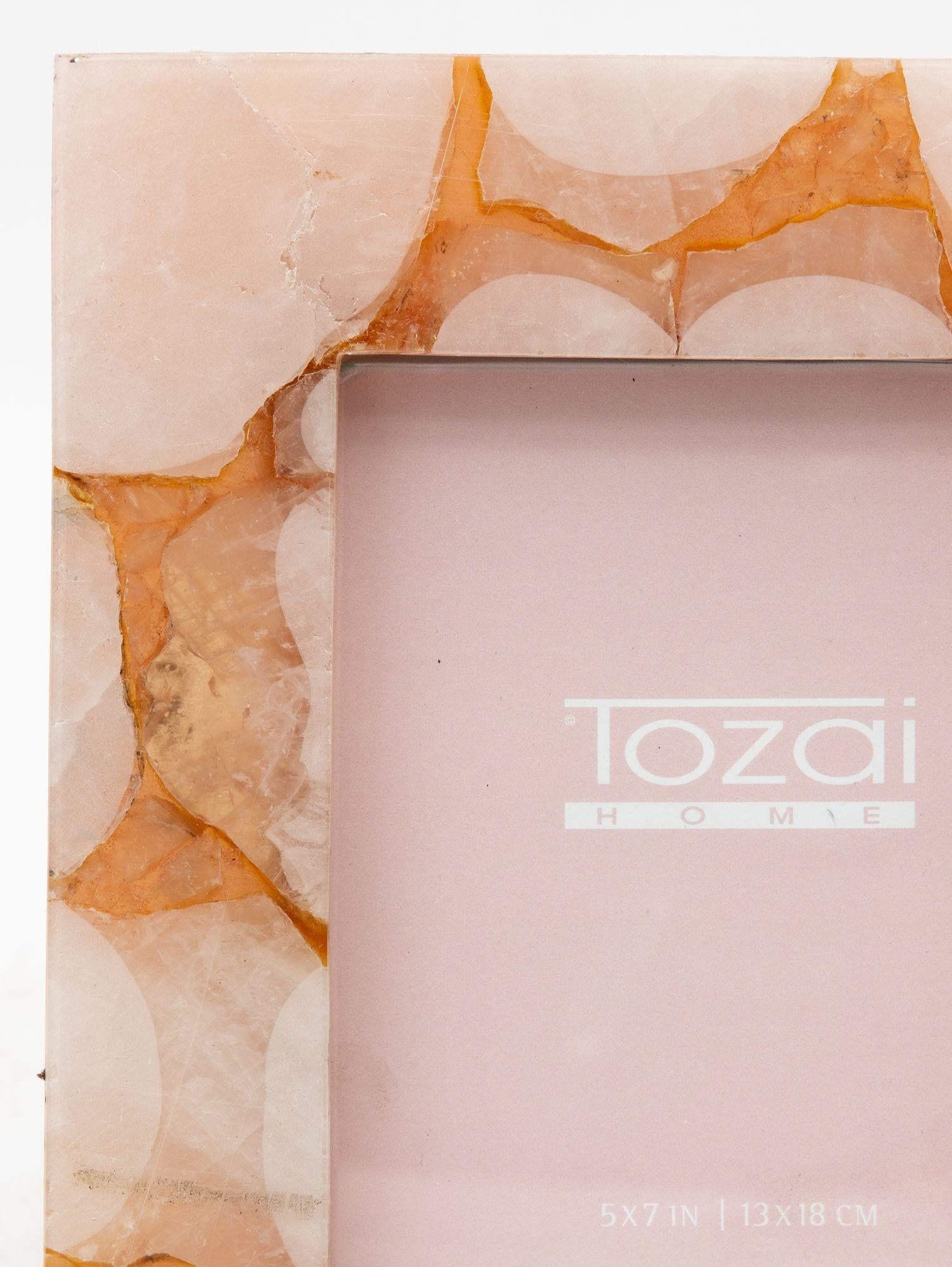 Chinese Genuine Pink Quartz/Glass 5” x 7