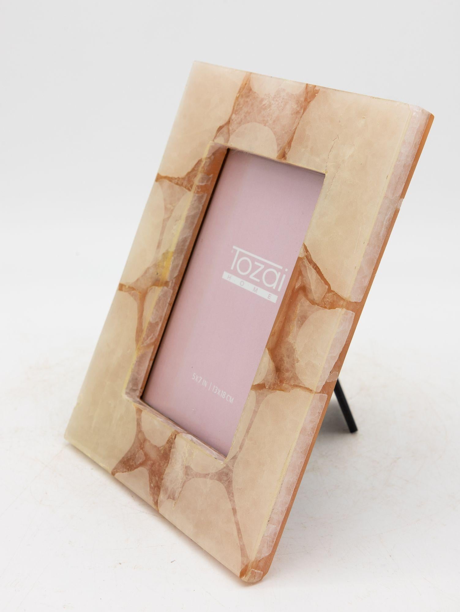 Genuine Pink Quartz/Glass 5” x 7