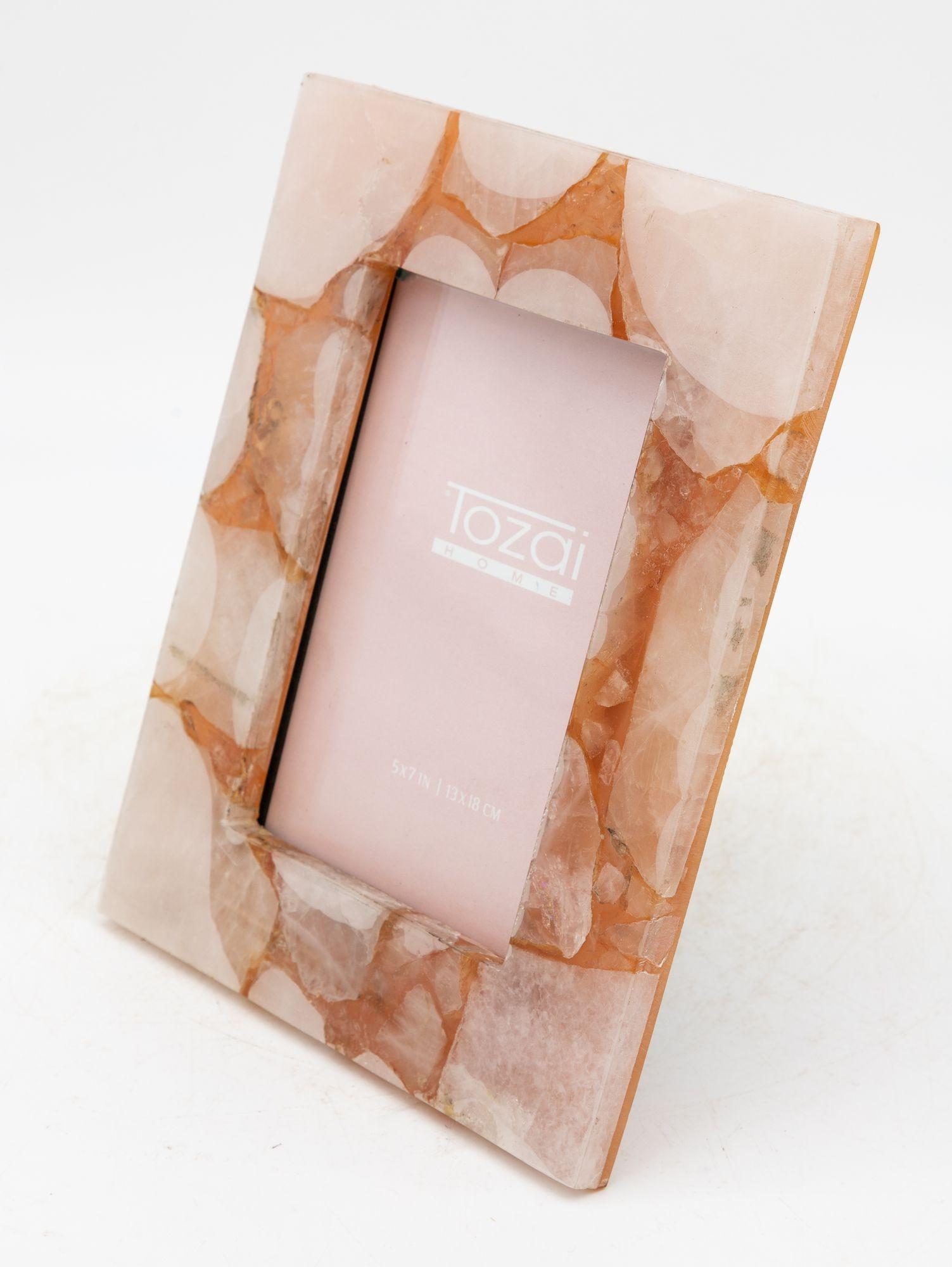 Rose Quartz Genuine Pink Quartz/Glass 5” x 7