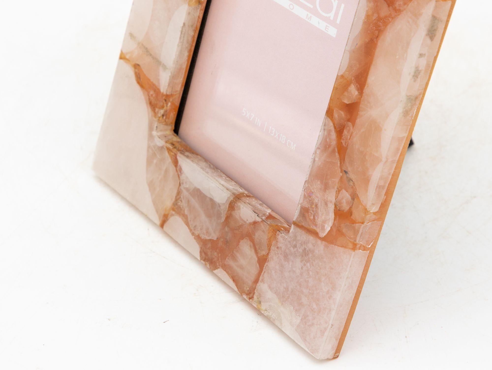 Genuine Pink Quartz/Glass 5” x 7