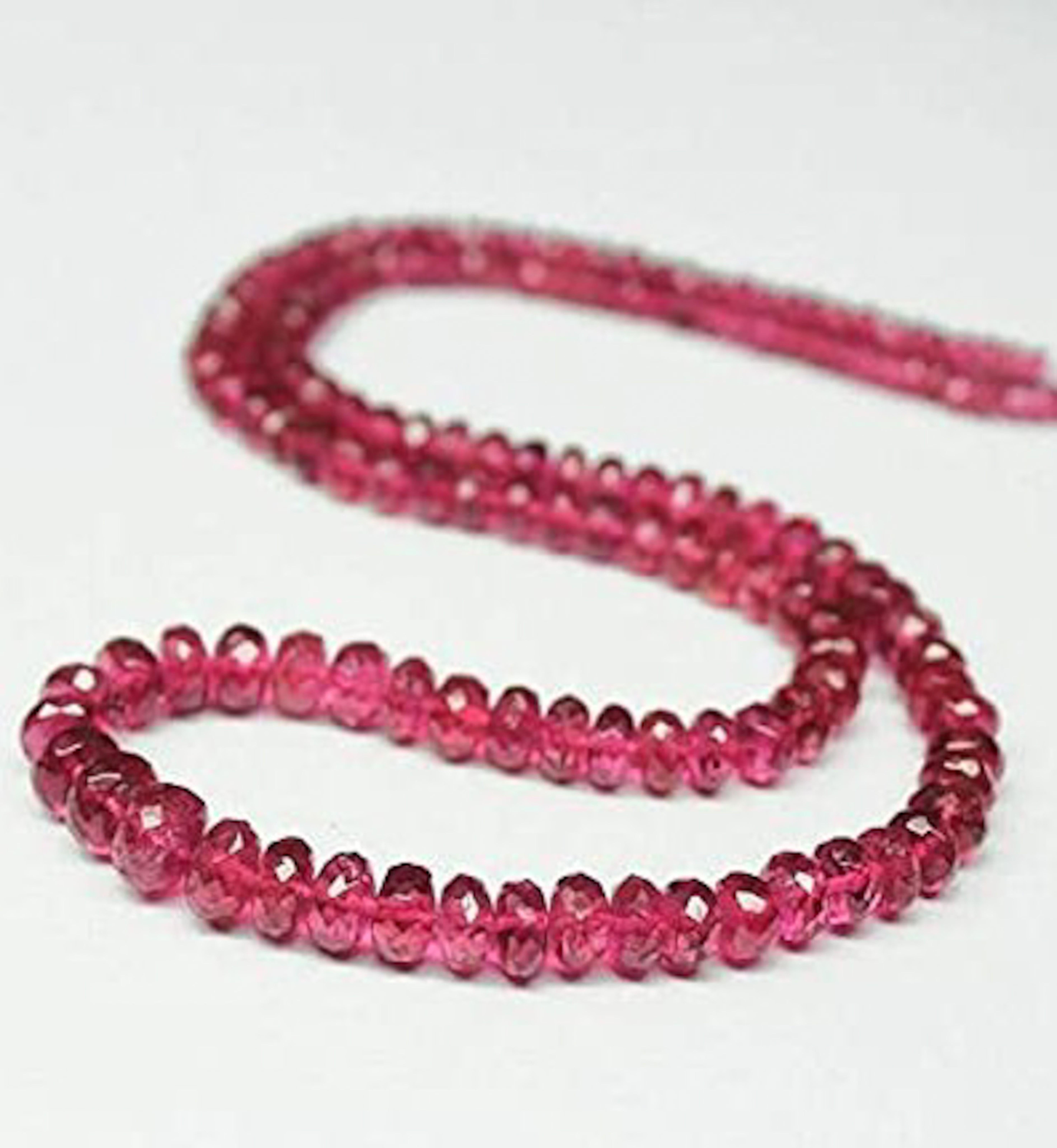 Perlina Collana in oro giallo con diamante e tormalina rosa autentica Rubellite in vendita