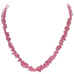 Collier Briolette en saphir rose véritable