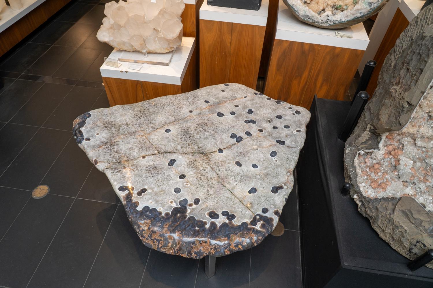 Indian Genuine Polished Agate Coffee/End Table For Sale