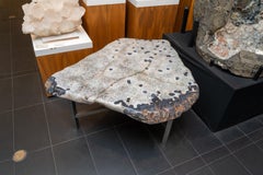 Véritable table basse en agate polie