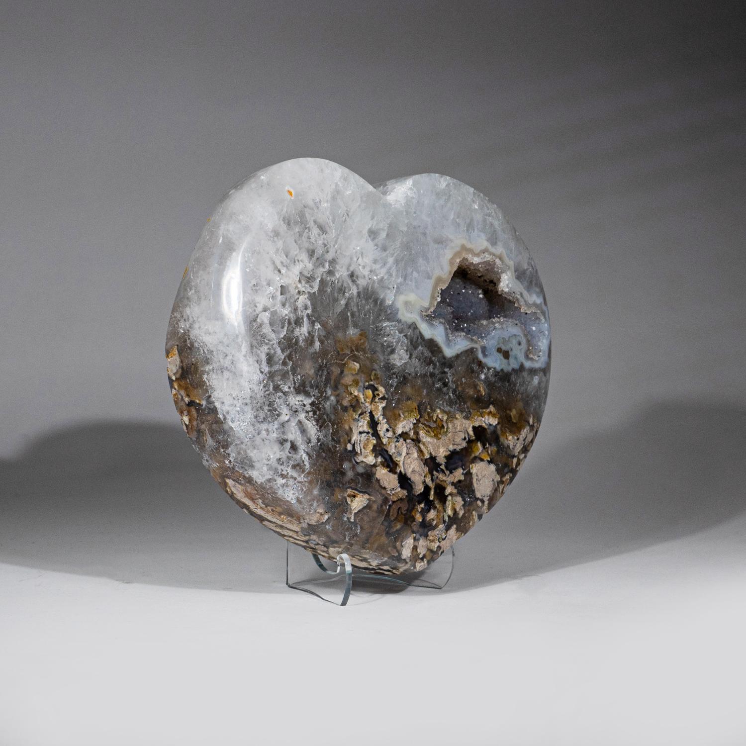 Genuine Polished Agate Geode Heart from Brazil '3.6 lbs' In Excellent Condition In New York, NY