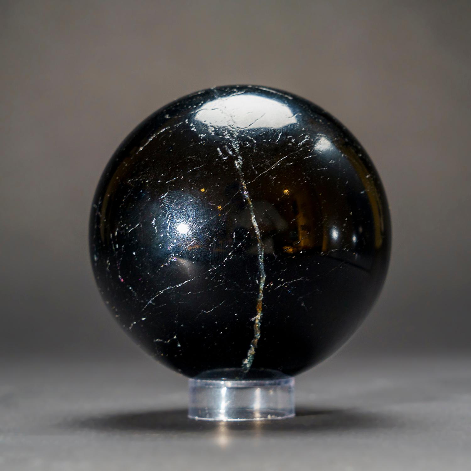 Brazilian Genuine Polished Black Tourmaline Sphere from Brazil (3.5