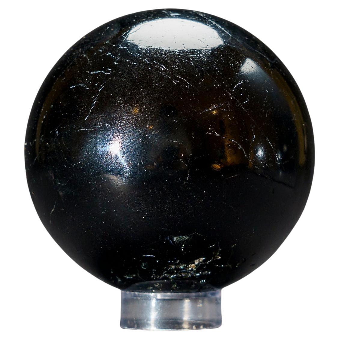 Genuine Polished Black Tourmaline Sphere from Brazil (3.5", 2.5 lbs) For Sale
