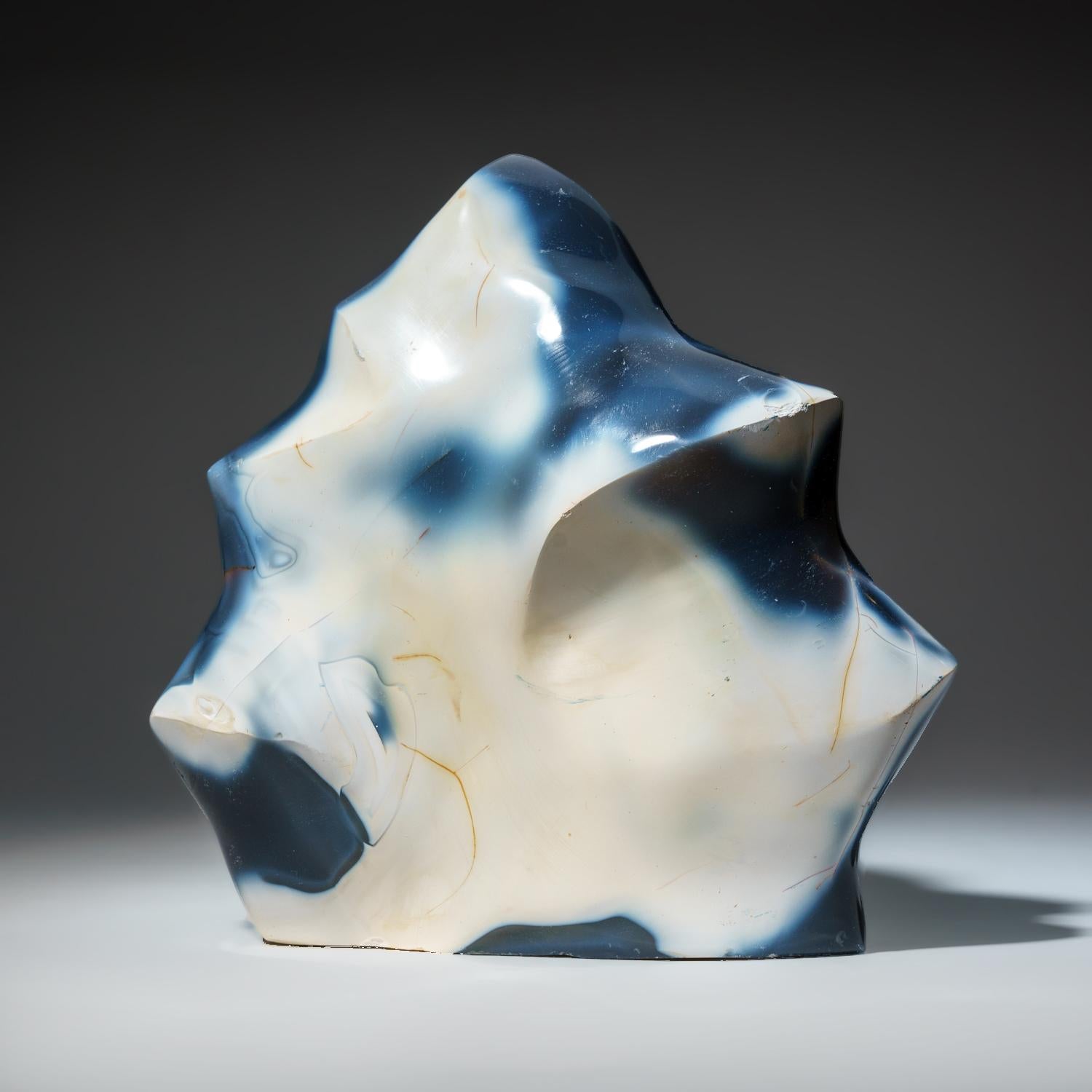 De forme libre en pierre d'orca en calcédoine bleue polie véritable (6 lbs) Neuf - En vente à New York, NY
