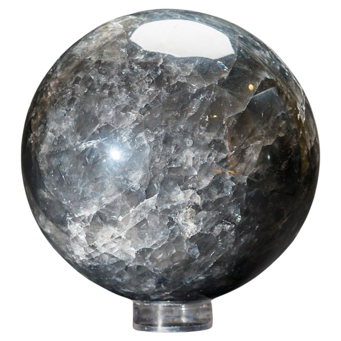 Sphère véritable en quartz bleu poli du Brésil (7 po., 13 lbs)
