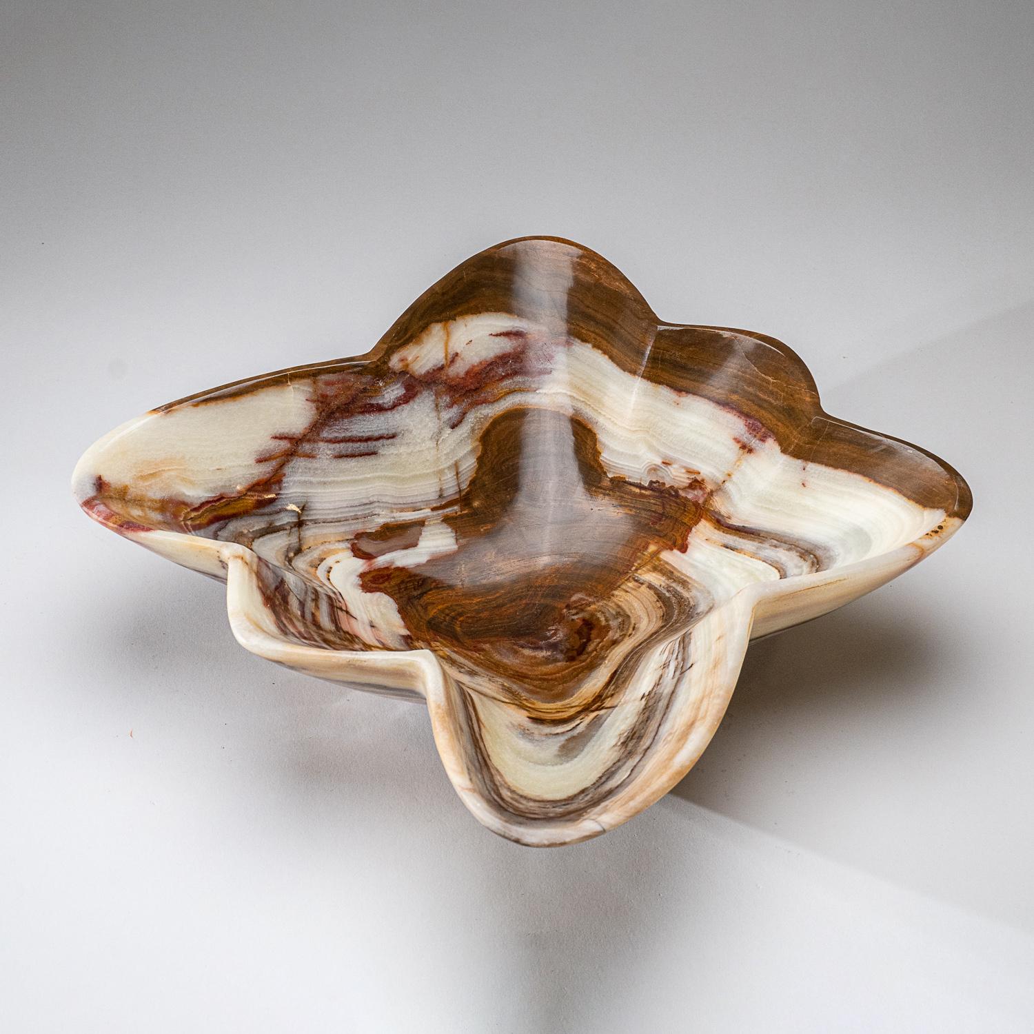 Genuine Polished Brown and White Onyx Bowl from Mexico  (7.2 lbs) For Sale 3