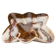Genuine Polished Brown and White Onyx Bowl from Mexico  (7.2 lbs)