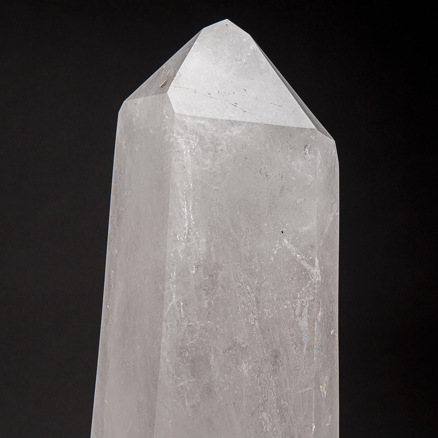 Genuine Polished Clear Quartz Obelisk From Brazil (42.5 lbs) In New Condition For Sale In New York, NY